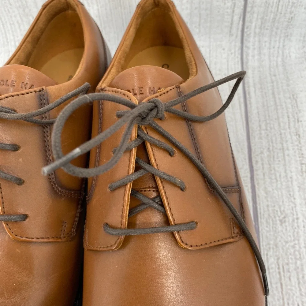 Cole Haan Bedford Cap Toe Derby Mens 13 British Tan Leather Grand 360 Dress Shoe